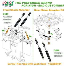10L0L golf cart shocks rear absorber kit enhances rear ride stability on Club Car