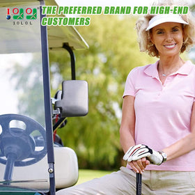 Convex-lens mirror provides wider rear vision for safer golf cart operation