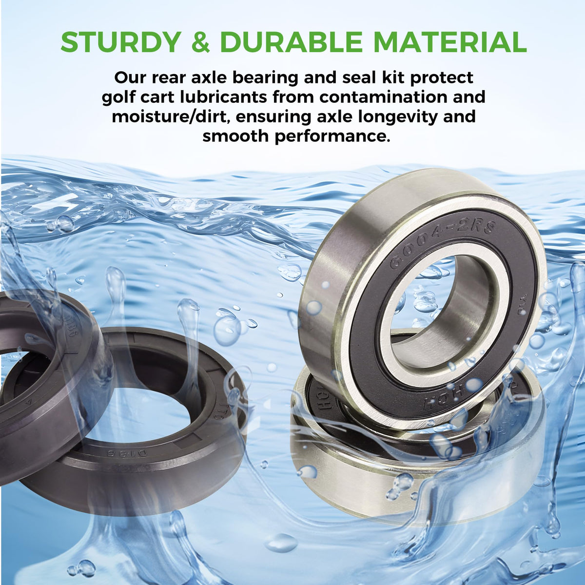 10L0L Golf Cart snap ring and washers arranged for quick kit installation.