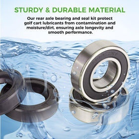 10L0L Golf Cart snap ring and washers arranged for quick kit installation.