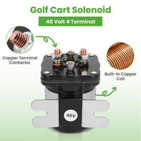 10L0L golf cart solenoid assembly on bracket for easy install.