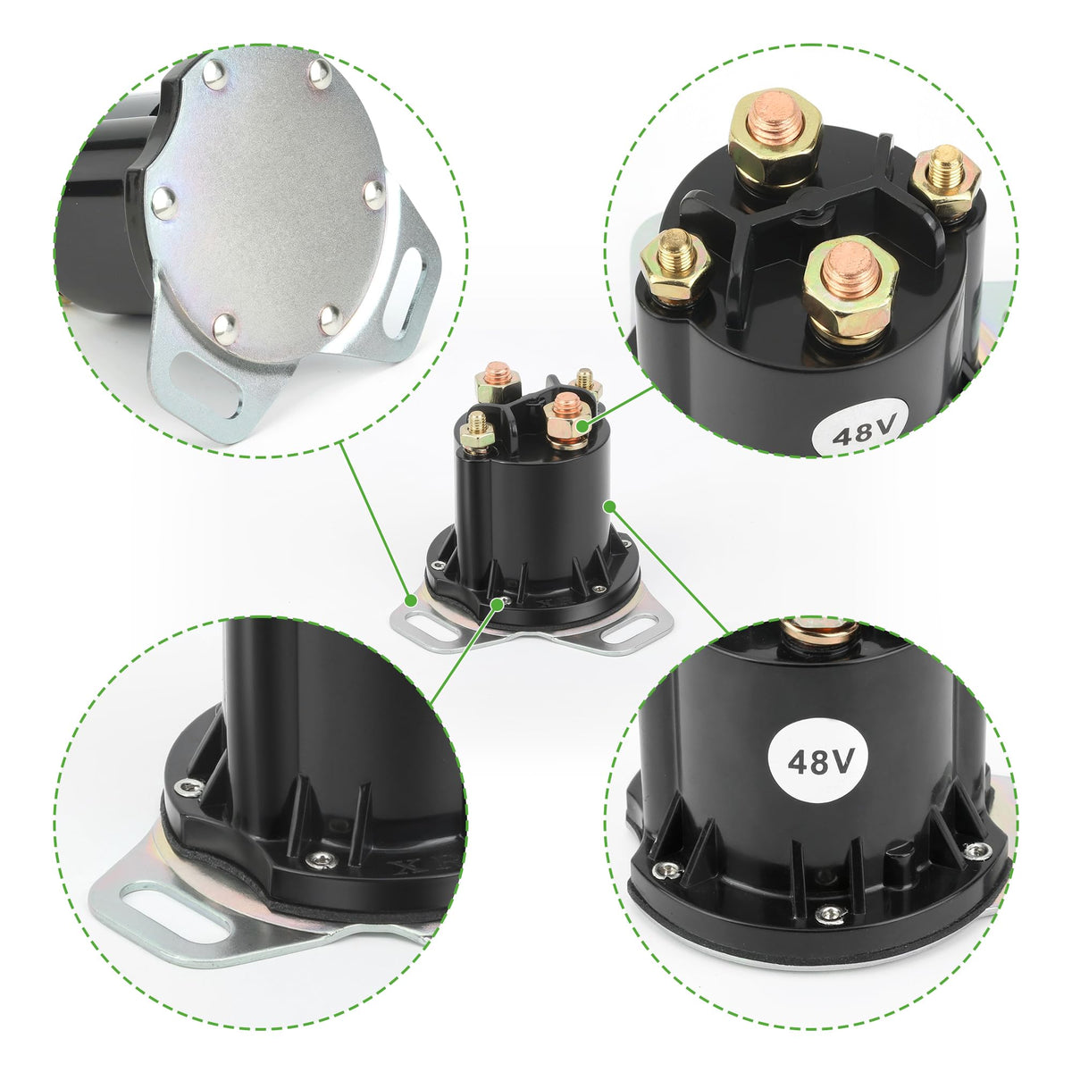 Copper contacts detail demonstrating high-conductivity construction.