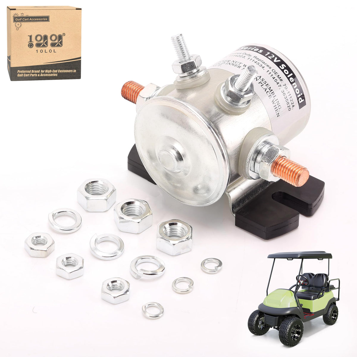 10L0L solenoid for EZGO Marathon 1979–1994, boosts starting torque.