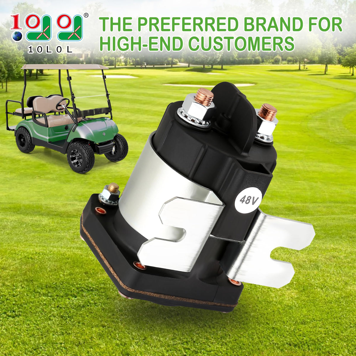 10L0L Golf Cart solenoid zinc-plated steel case for durability