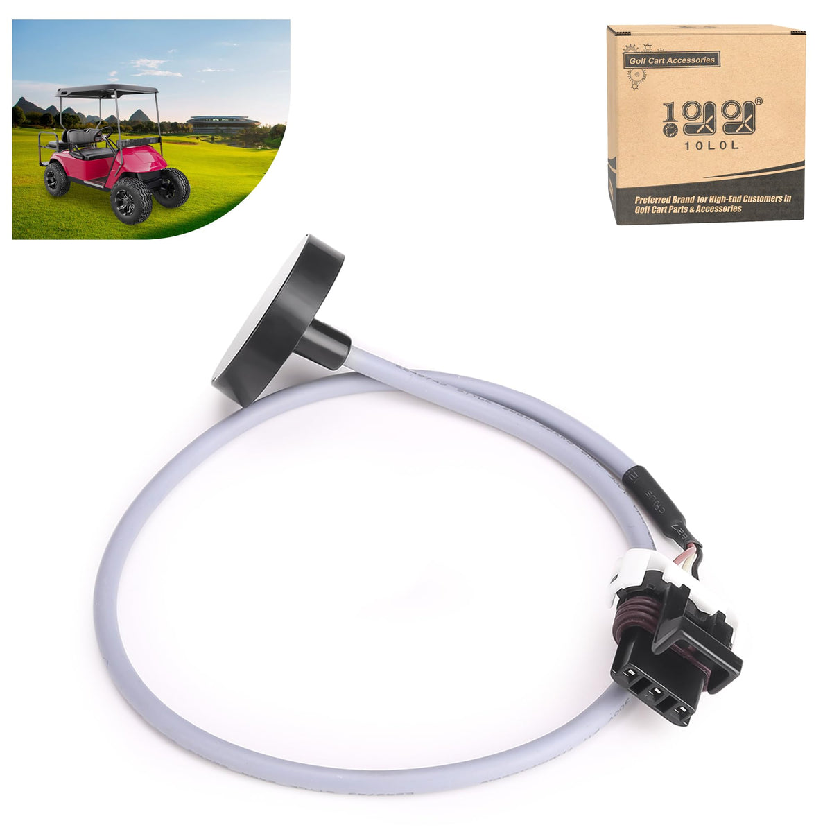 10L0L speed sensor harness close-up shows durable EZGO TXT connectors