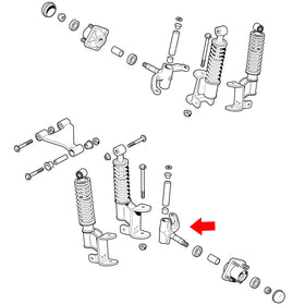 10L0L golf cart spindle assembly for EZGO RXV ensuring front-end stability