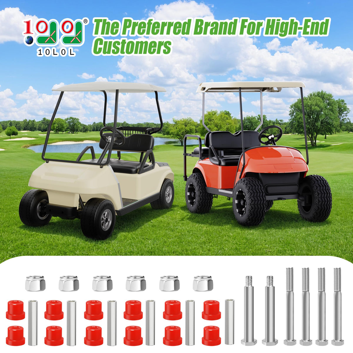 10L0L Club Car DS bushing and sleeve kit with OEM-like fit
