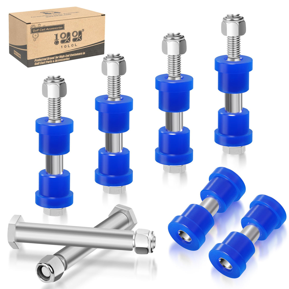 10L0L Golf Cart Spring Bushing Kit front view showing durable components for smoother rides