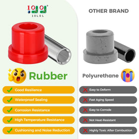 10L0L Golf Cart Spring Bushing Kit includes six leaf springs and twelve bushings for full coverage