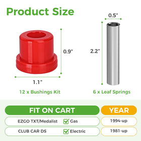 10L0L Golf Cart Spring Bushing Kit complete front and rear suspension solution