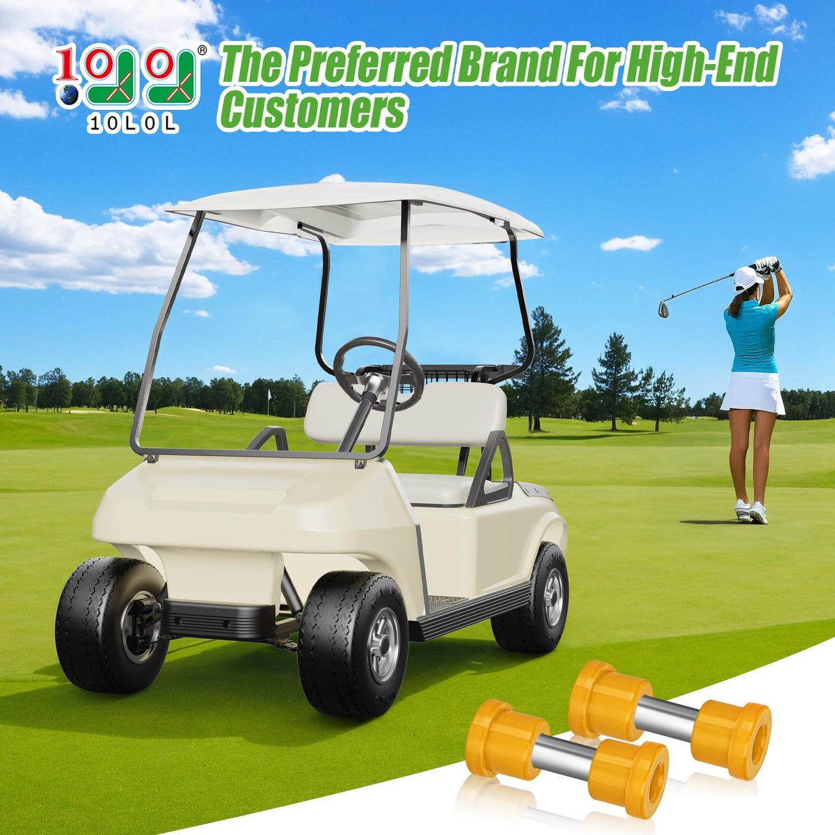 10L0L golf cart rear leaf springs kit improves stability on rough terrain