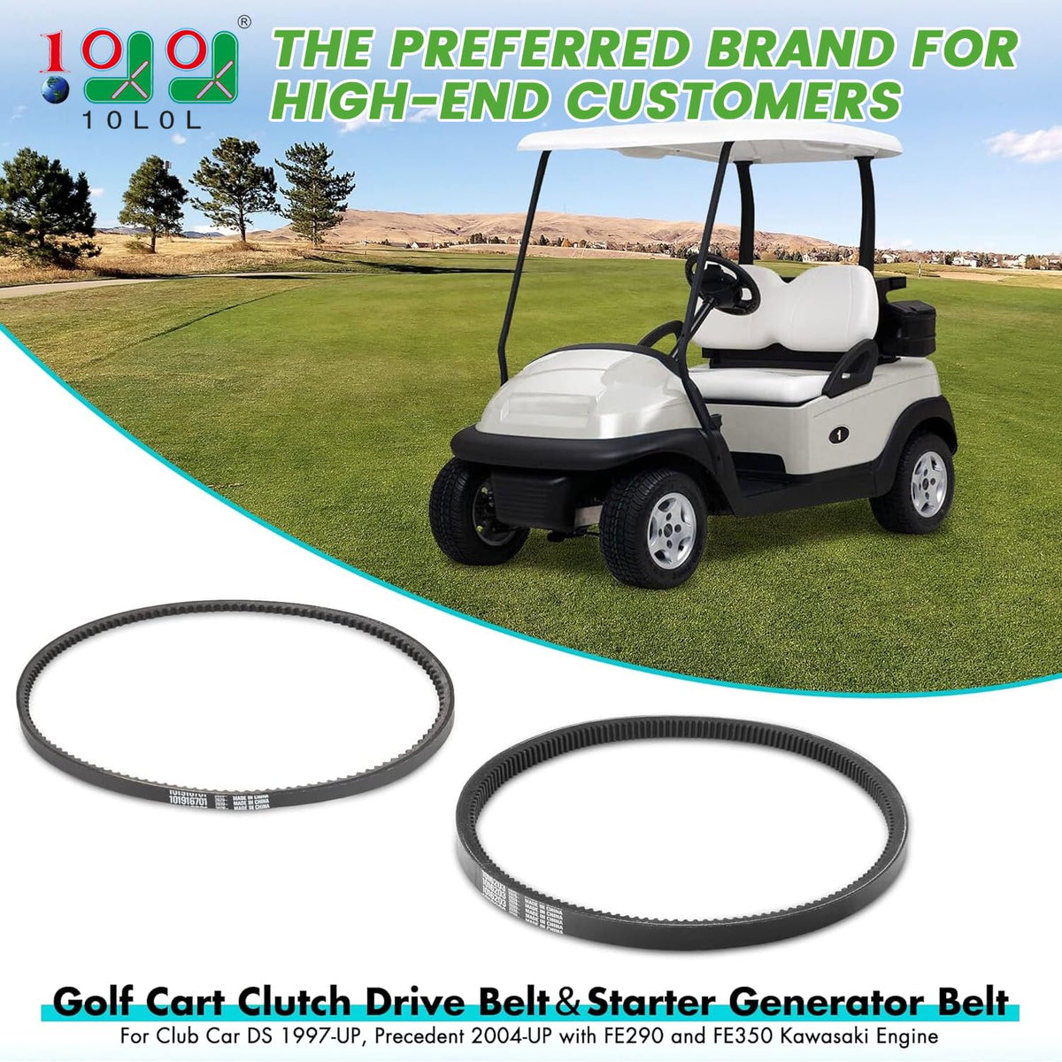 10L0L starter belt for Club Car FE290 FE350 engines reliability