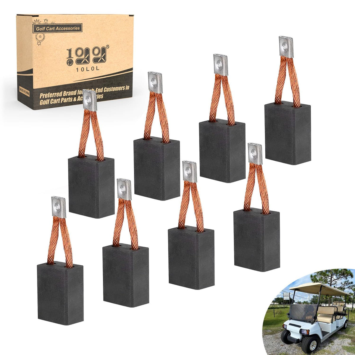 10L0L golf cart starter brush set visual helps smooth motor engagement