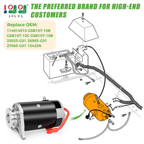 10L0L golf cart starter EZ-GO TXT side view for easy installation.