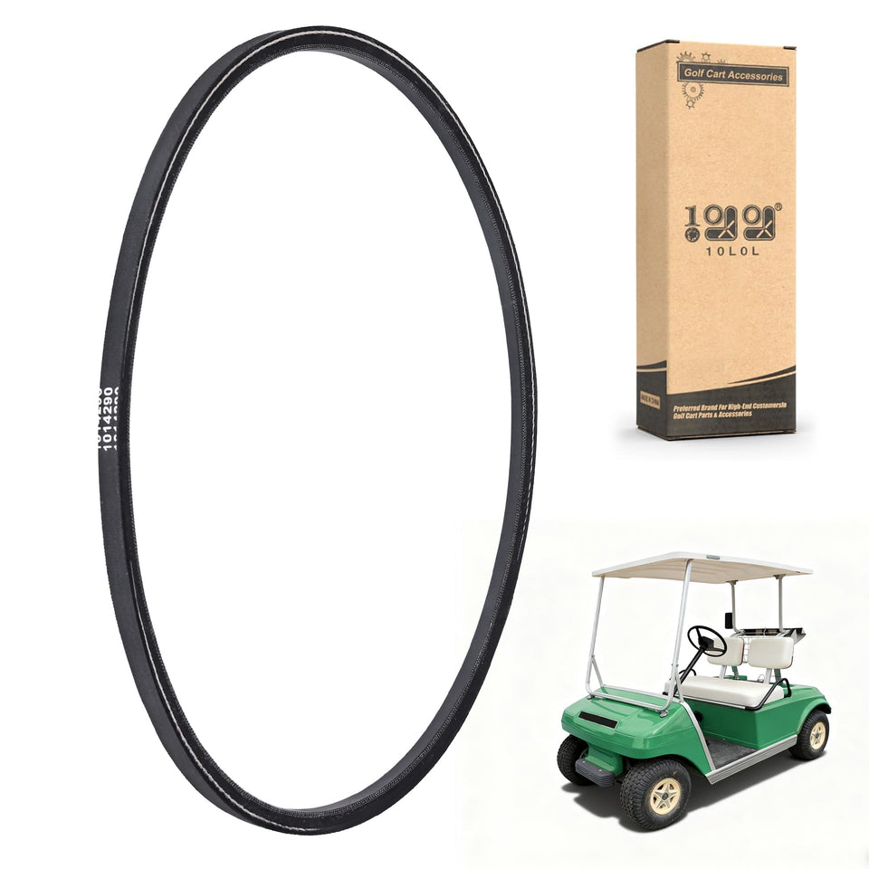 10L0L golf cart belt 1014290 front view shows aramid reinforcement for longevity.