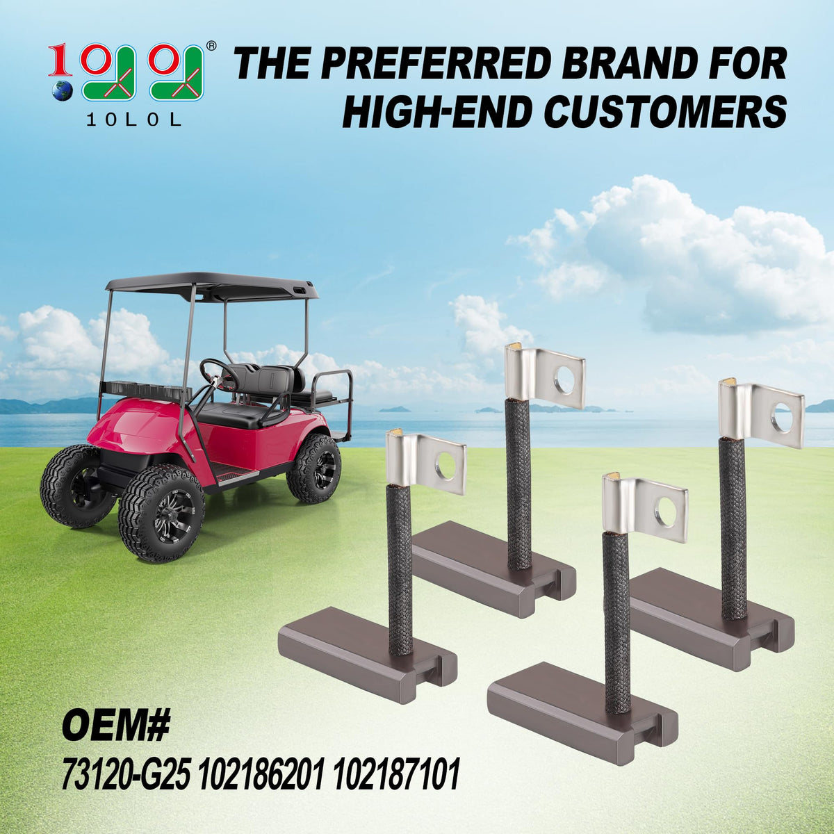 10L0L Club Car brush kit replacement for easy maintenance and OEM compatibility