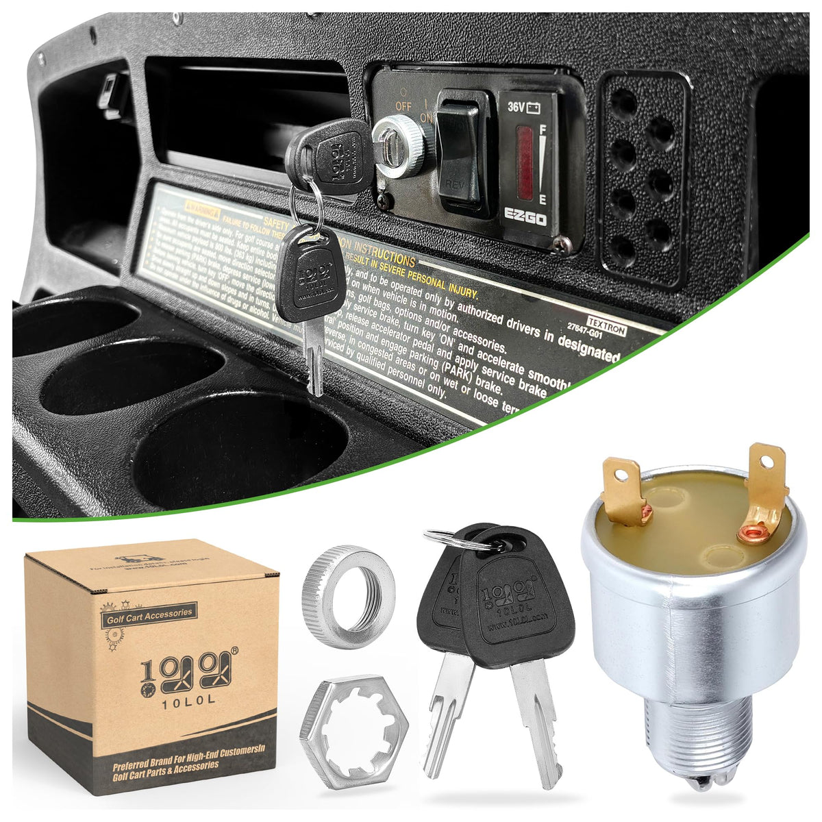 10L0L Golf Cart ignition switch for EZGO 17421G1, reliable starter control
