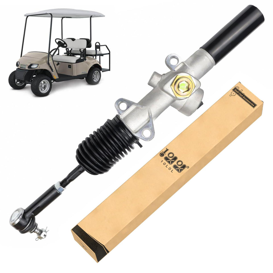 10L0L Golf Cart Steering Gear Box Assembly front view demonstrates durable build for smooth steering.