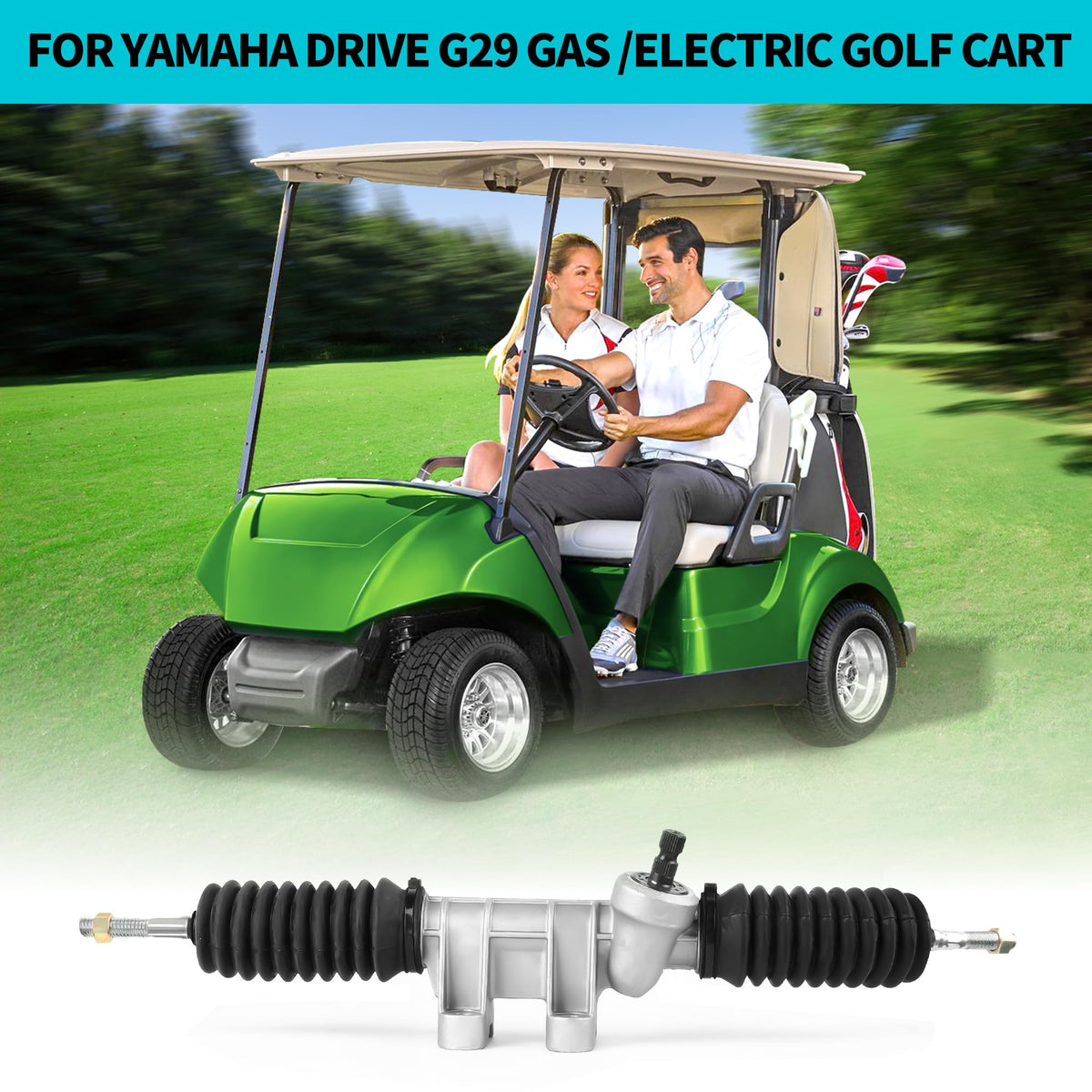 10L0L Golf cart steering gear box assembly in use improves cart handling