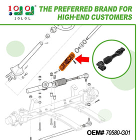 Close-up of the 10L0L steering joint for EZGO TXT shows durable build.