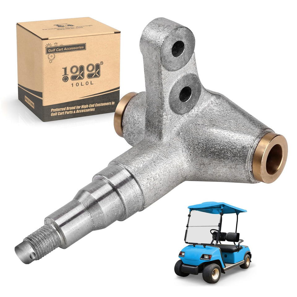 10L0L steering knuckle on Yamaha G22/G29 passenger side improves front suspension.