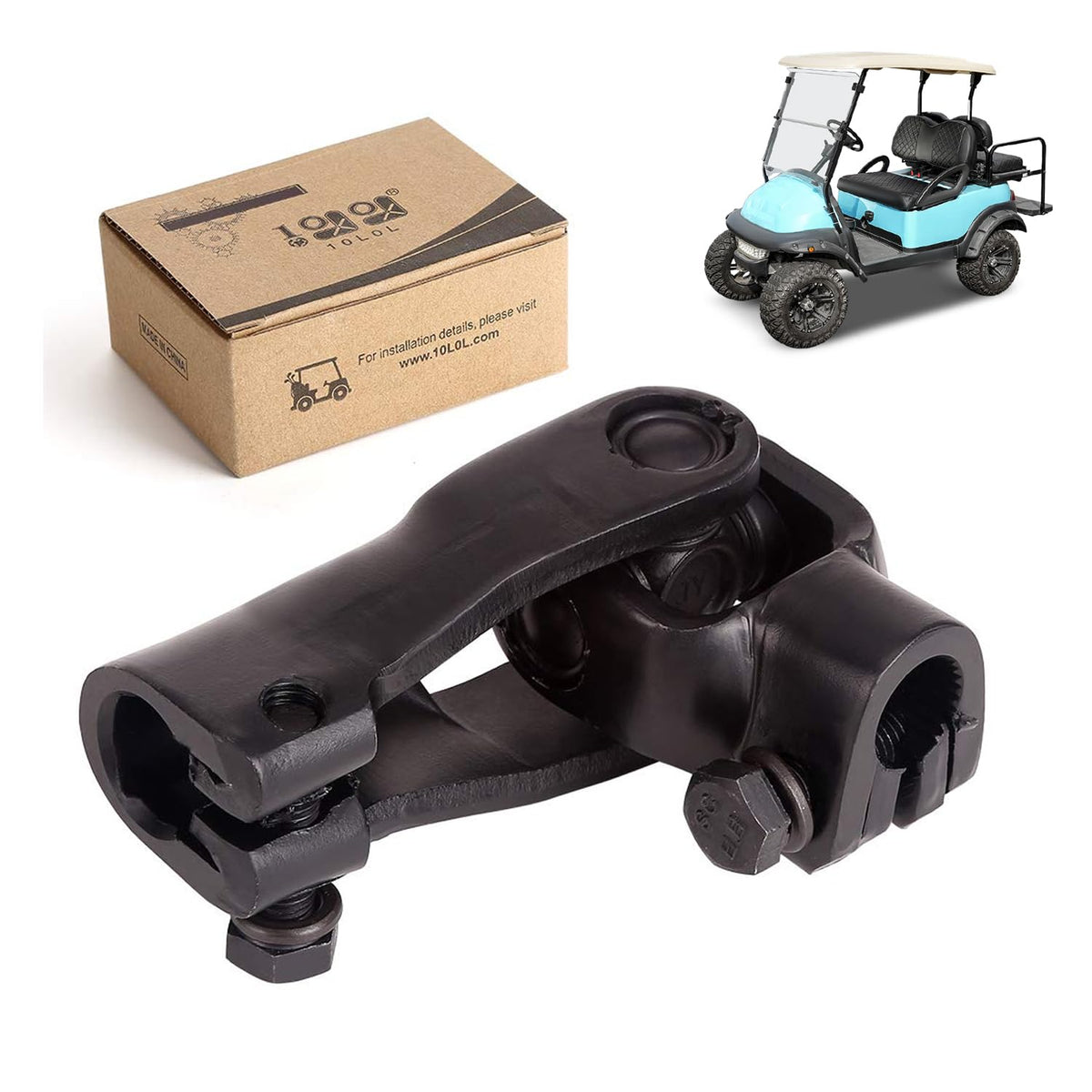 10L0L steering lower yoke closeup for Club Car Precedent with durable, easy-fit design