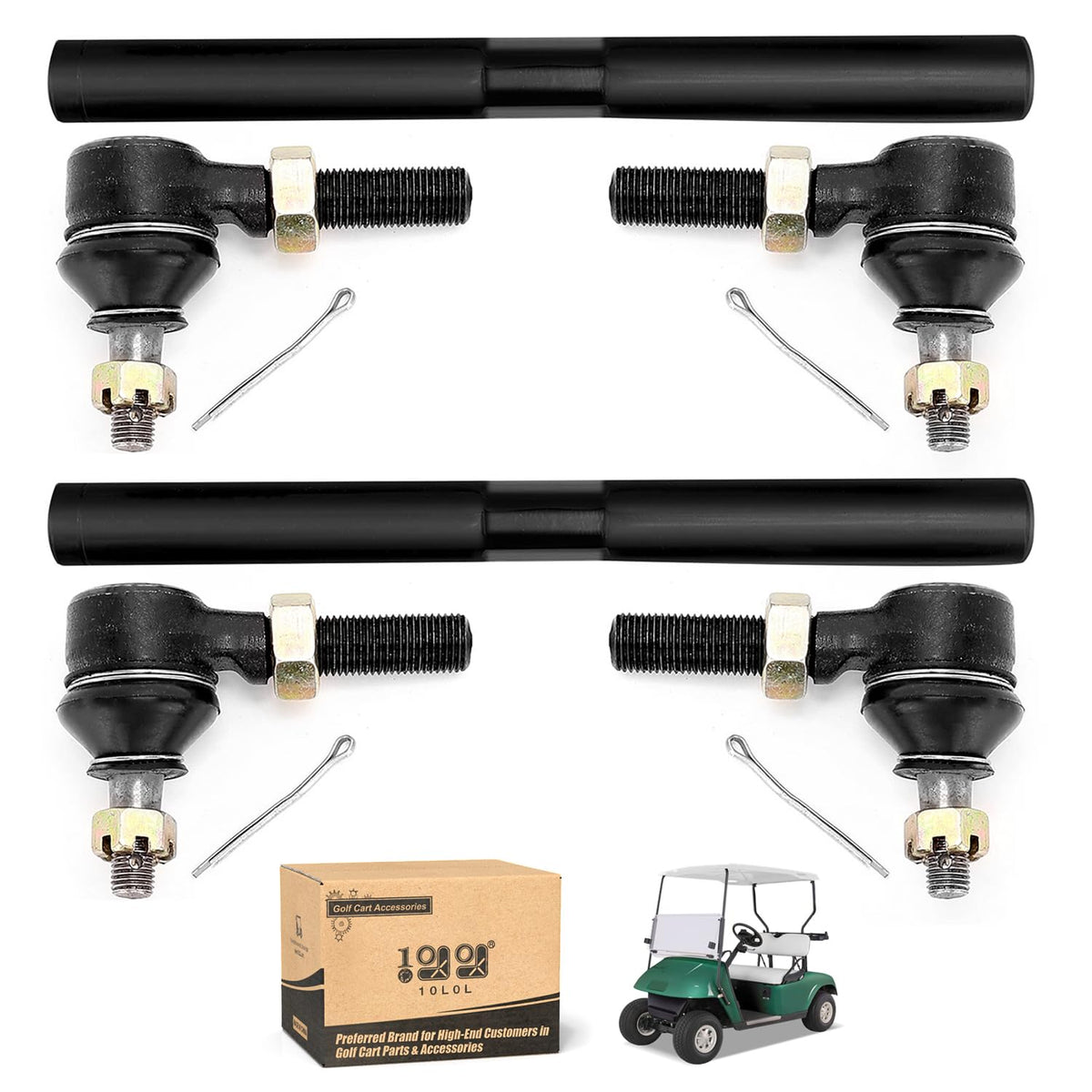 10L0L golf cart steering tie rod end shaft kit for EZGO, replacement and steady steering.