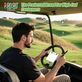 10L0L steering wheel holder secures scorecards on most golf carts