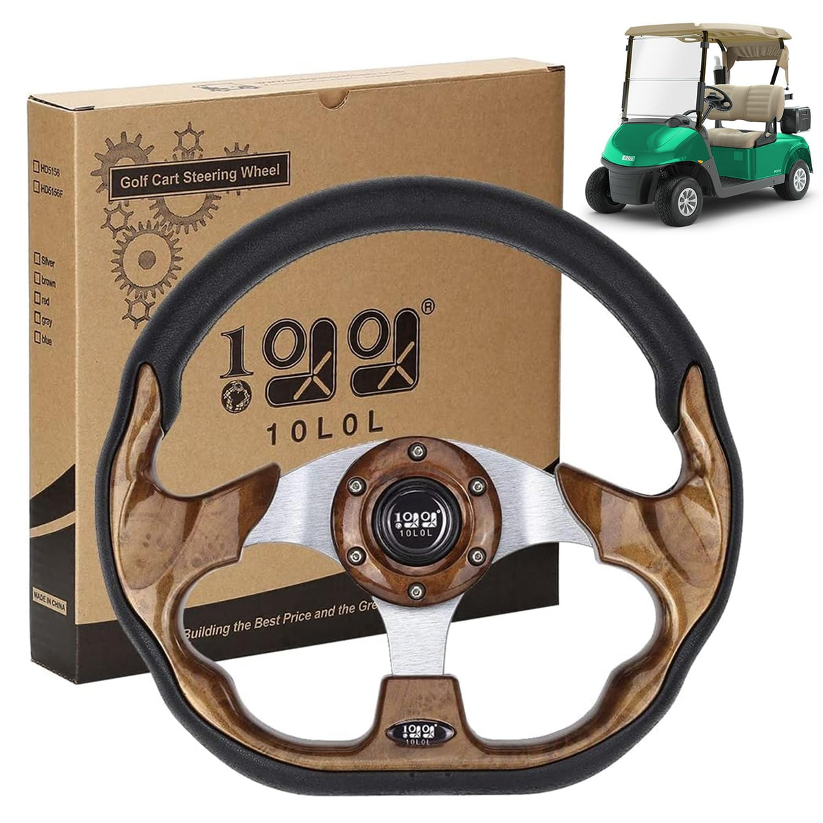 10L0L Golf Cart Steering Wheel: universal design fits many models.