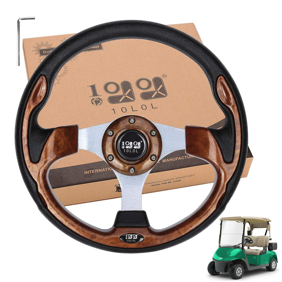 10L0L golf cart steering wheel universal fit for Yamaha improves grip and control