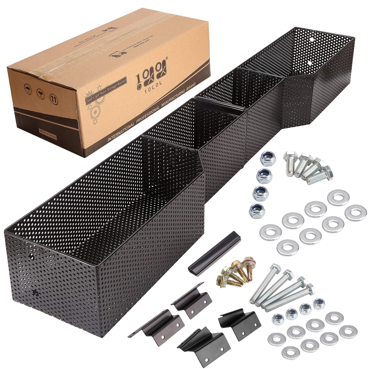 10L0L storage tray measures 33.4 by 5.1 by 3.9 inches.