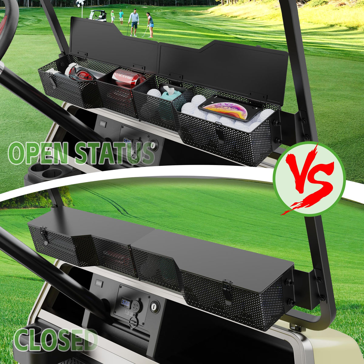 10L0L golf cart storage tray with hardware kit for easy installation