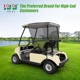 10L0L Golf Cart Sun Shade beige mesh panel preserves visibility and comfort