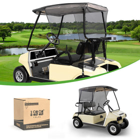 10L0L Golf Cart Sun Shade Cover on Club Car DS Precedent provides breathable airflow and visibility.