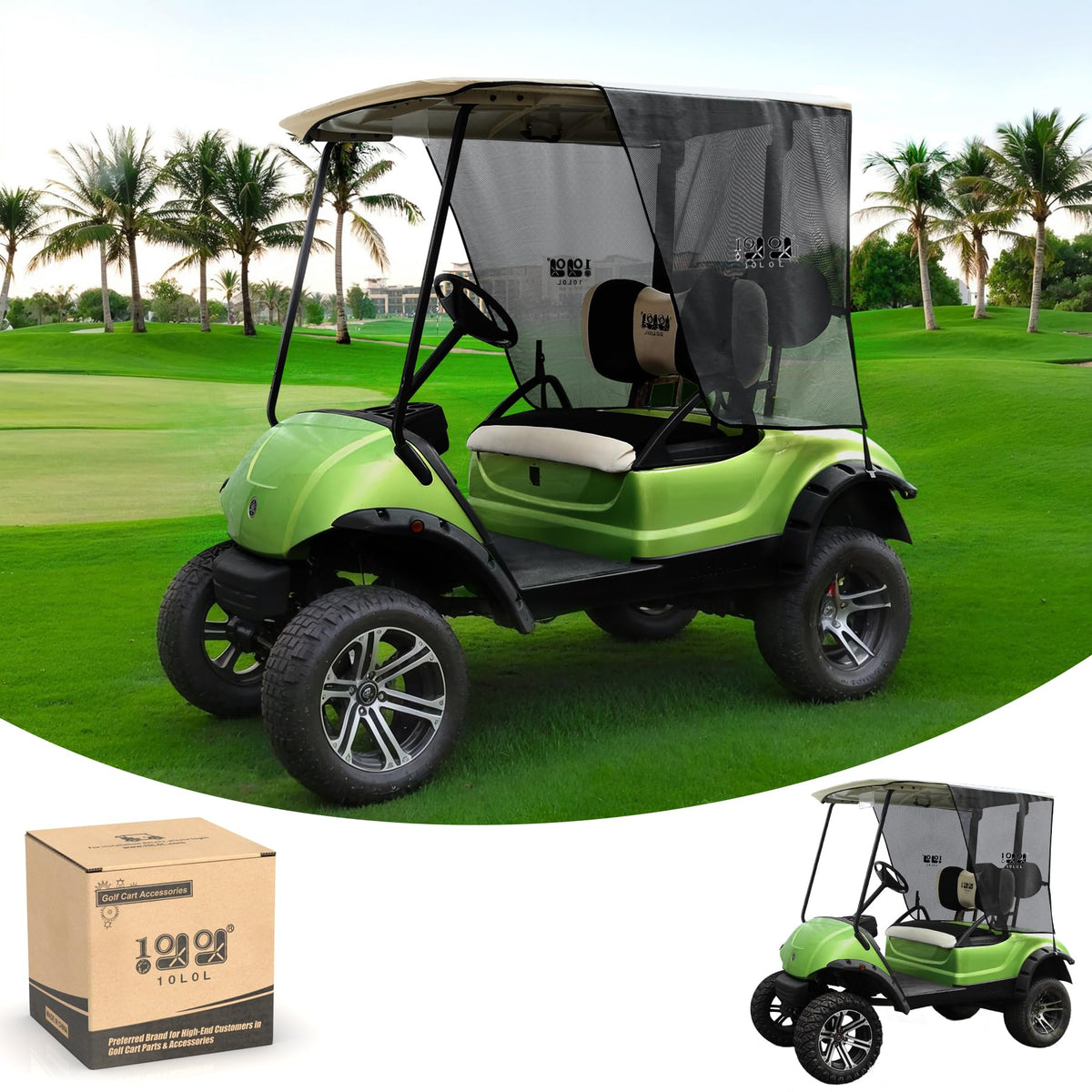 10L0L Golf Cart Sun Shade for Yamaha G29 fit, precise sun protection on the course.