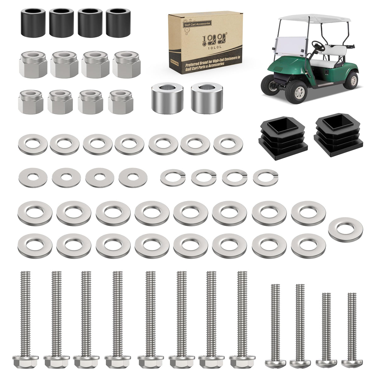 10L0L Suntop front strut screws for EZGO, secure and durable