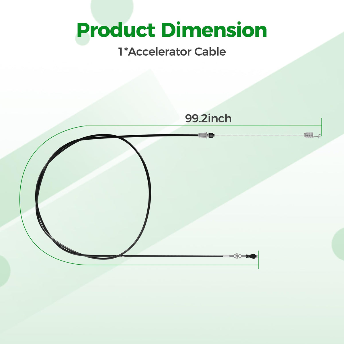 10L0L 99.2 inch standard-length cable fits Club Car seamlessly
