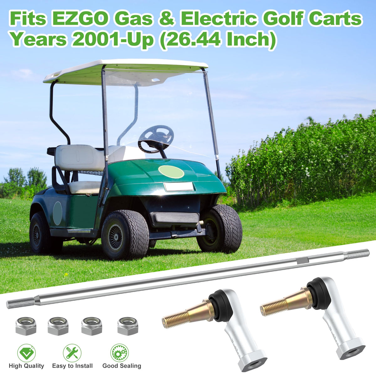 Right-hand tie rod end on 10L0L Golf Cart assembly.