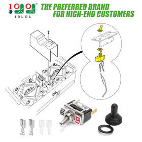 Brass pins provide reliable conductivity in 10L0L switch contact detail.