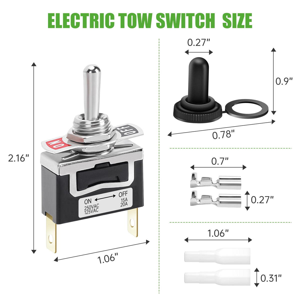 10L0L Golf Cart Tow Switch flame retardant body enhances safety