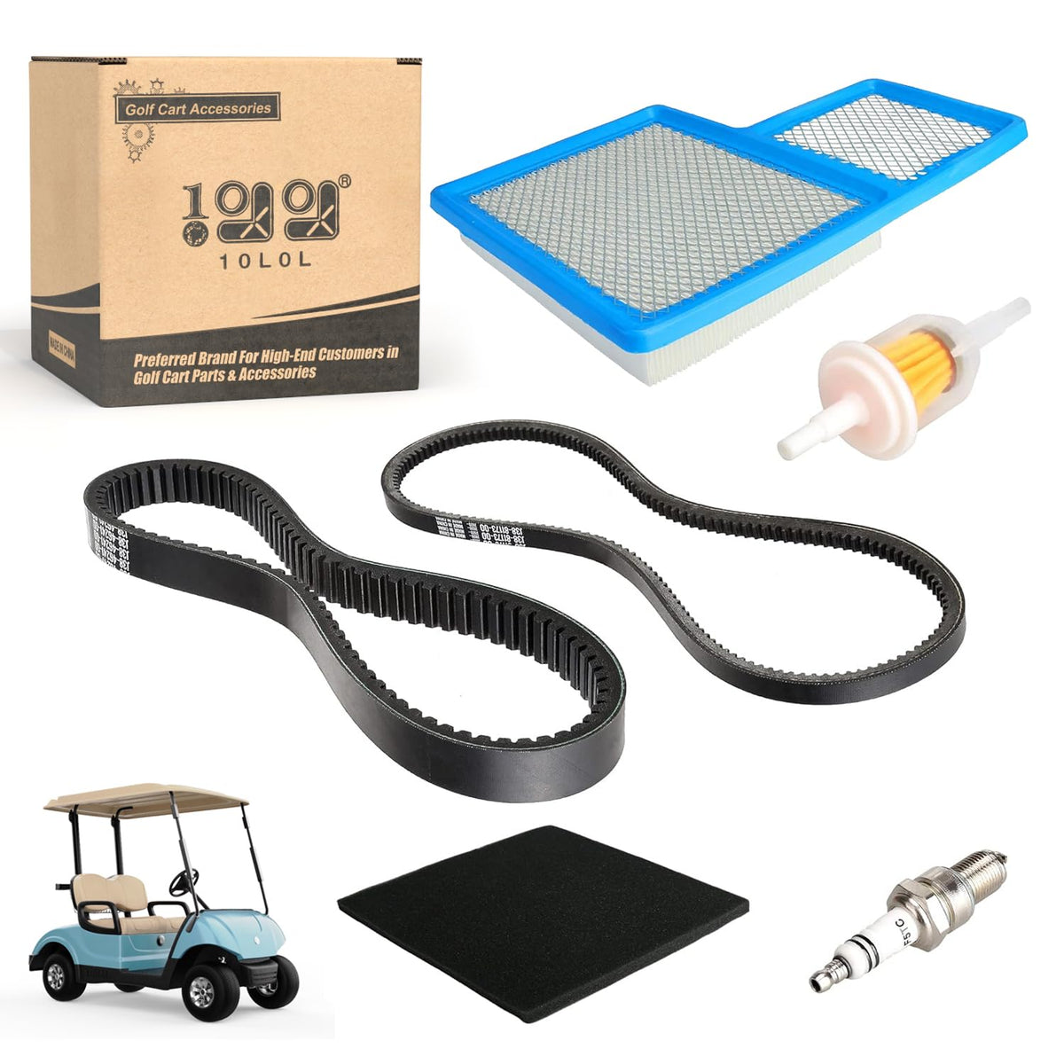 10L0L Golf Cart Tune Up Kit air filter: protects engine with clean air intake