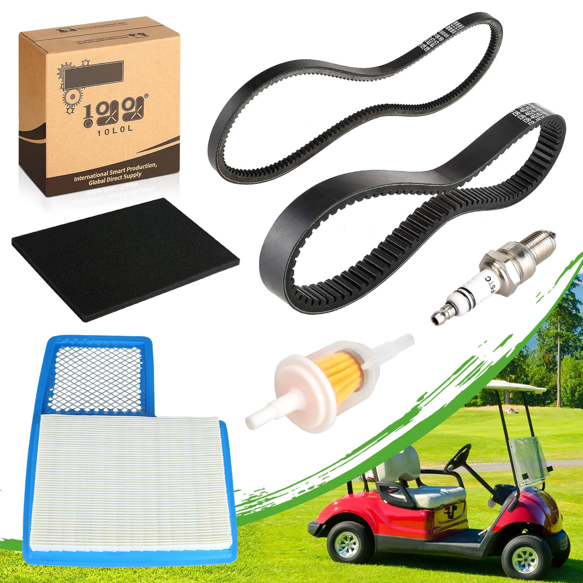 10L0L Golf Cart tune up kit air filter for Yamaha improves airflow and engine response
