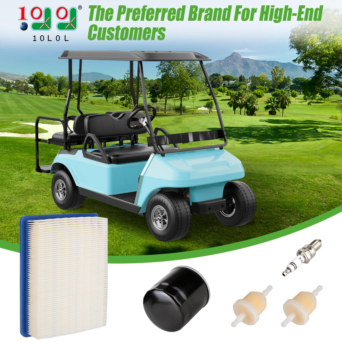 10L0L Golf Cart Tune Up Kit oil filter supports engine protection