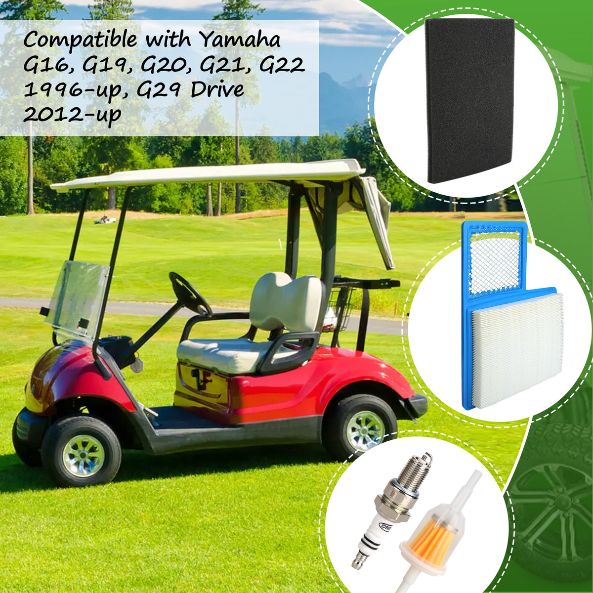 10L0L Golf Cart Tune Up Kit packaging shows included parts