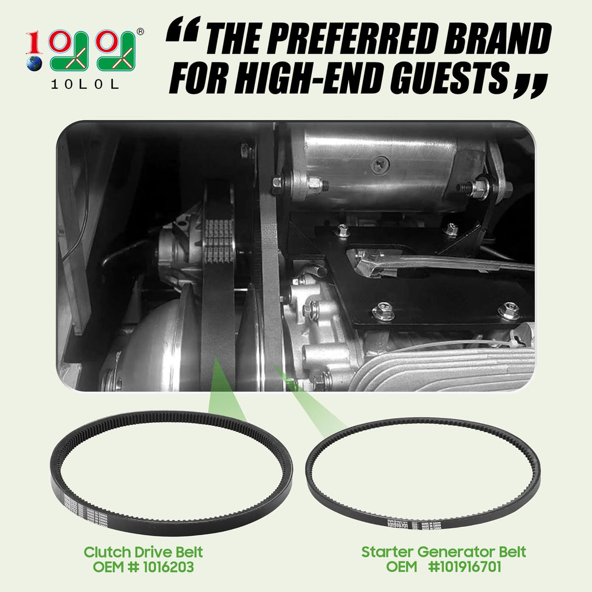 10L0L golf cart tune up kit starter generator belt ensures smooth starting.