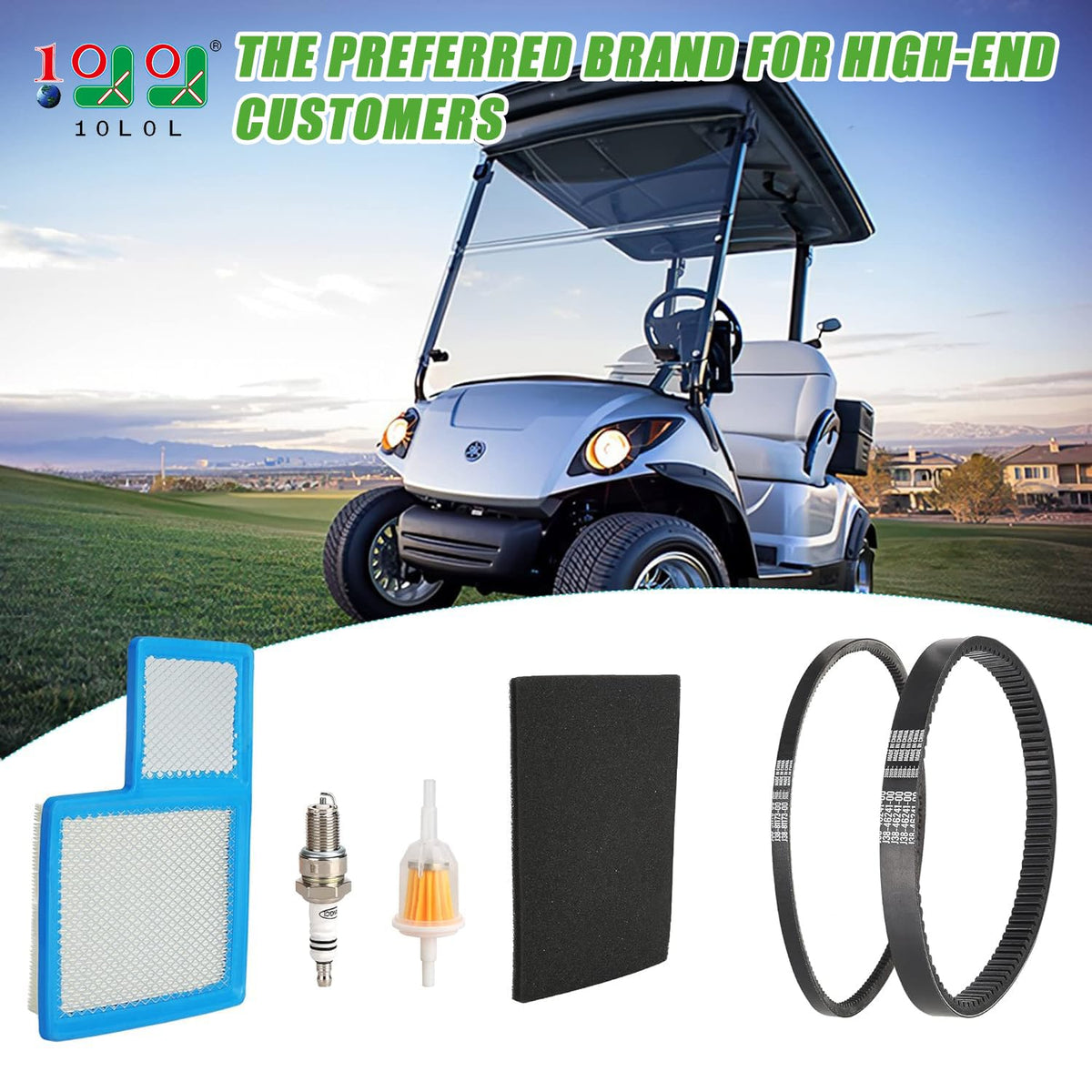 10L0L Golf Cart Tune Up Kit pre-foam filter: traps debris before it reaches the engine