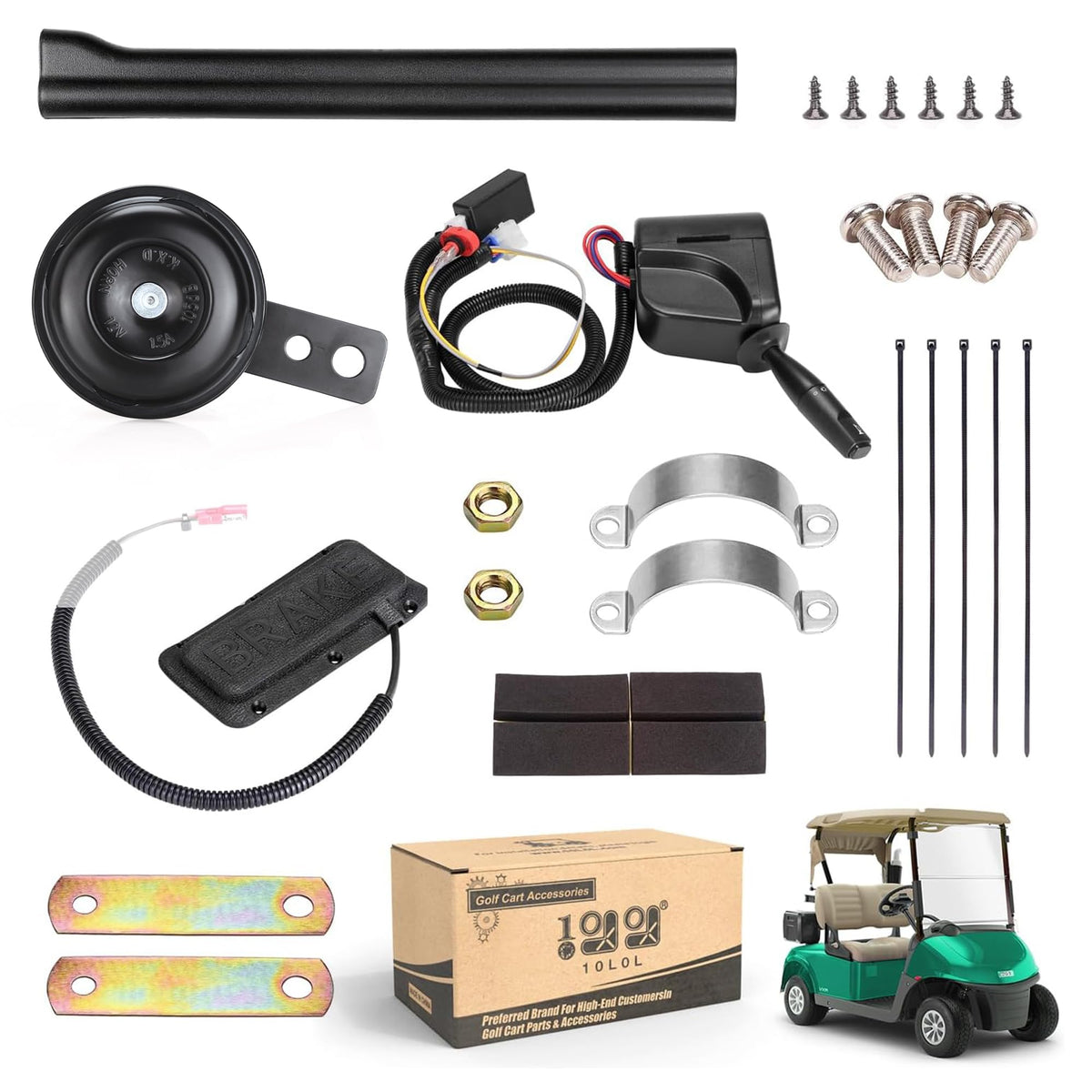 10L0L golf cart turn signal kit with 9-pin wiring for clear signaling