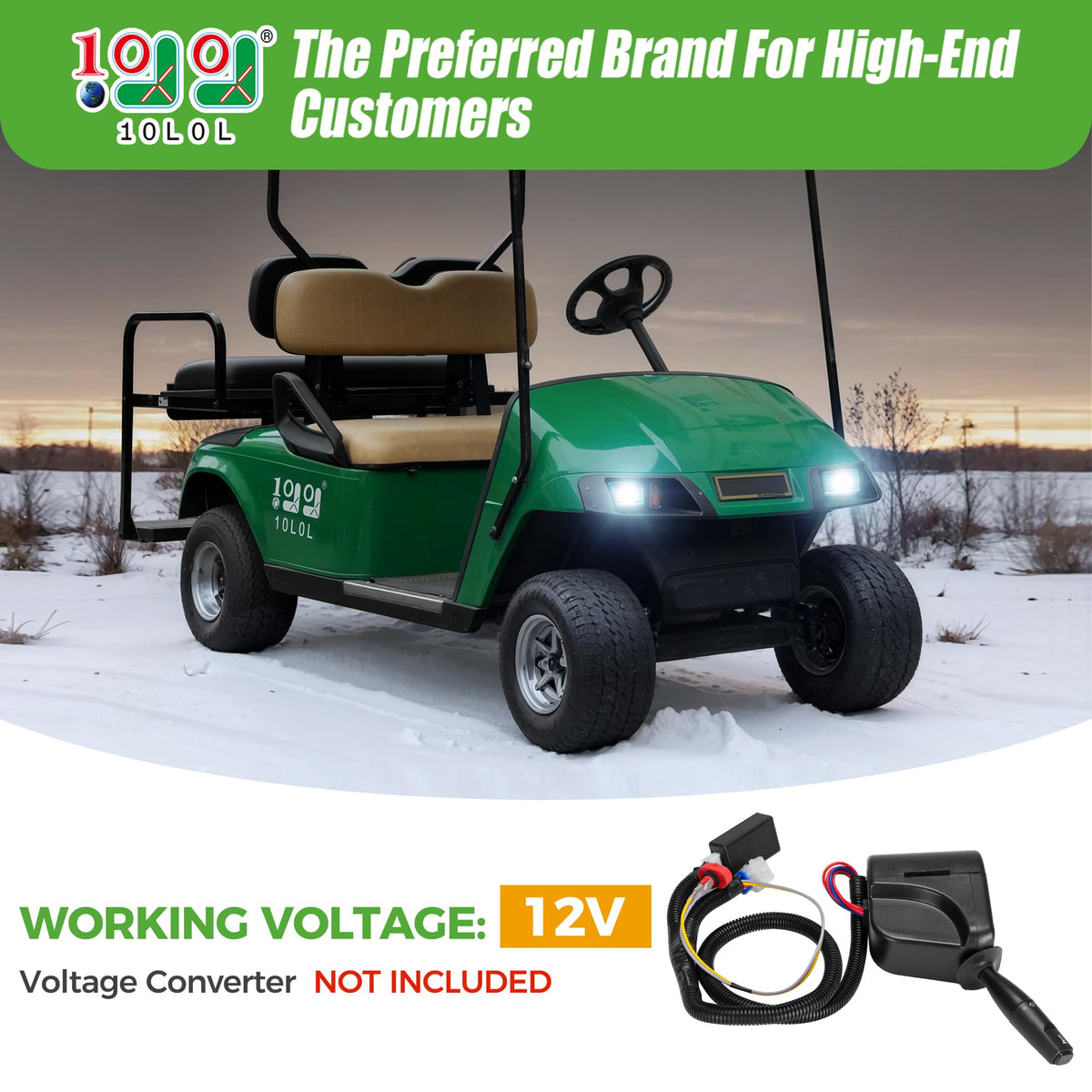 10L0L horn button shown for steering-column installation and activation.