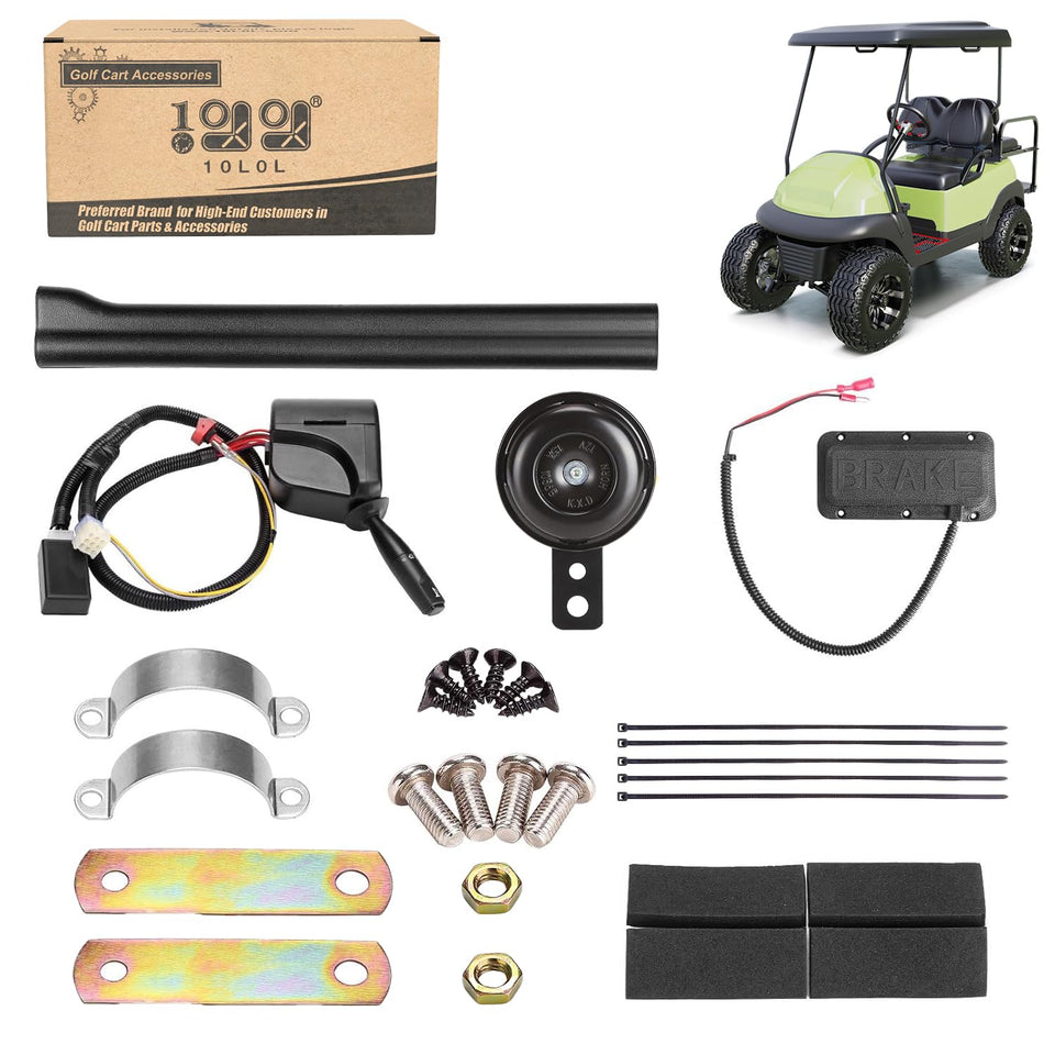 10L0L golf cart turn signal kit lever shown for safer street navigation.