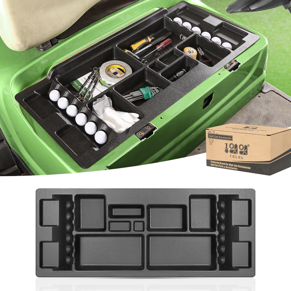 10L0L golf cart under-seat storage tray for Club Car DS keeps clubs and accessories organized
